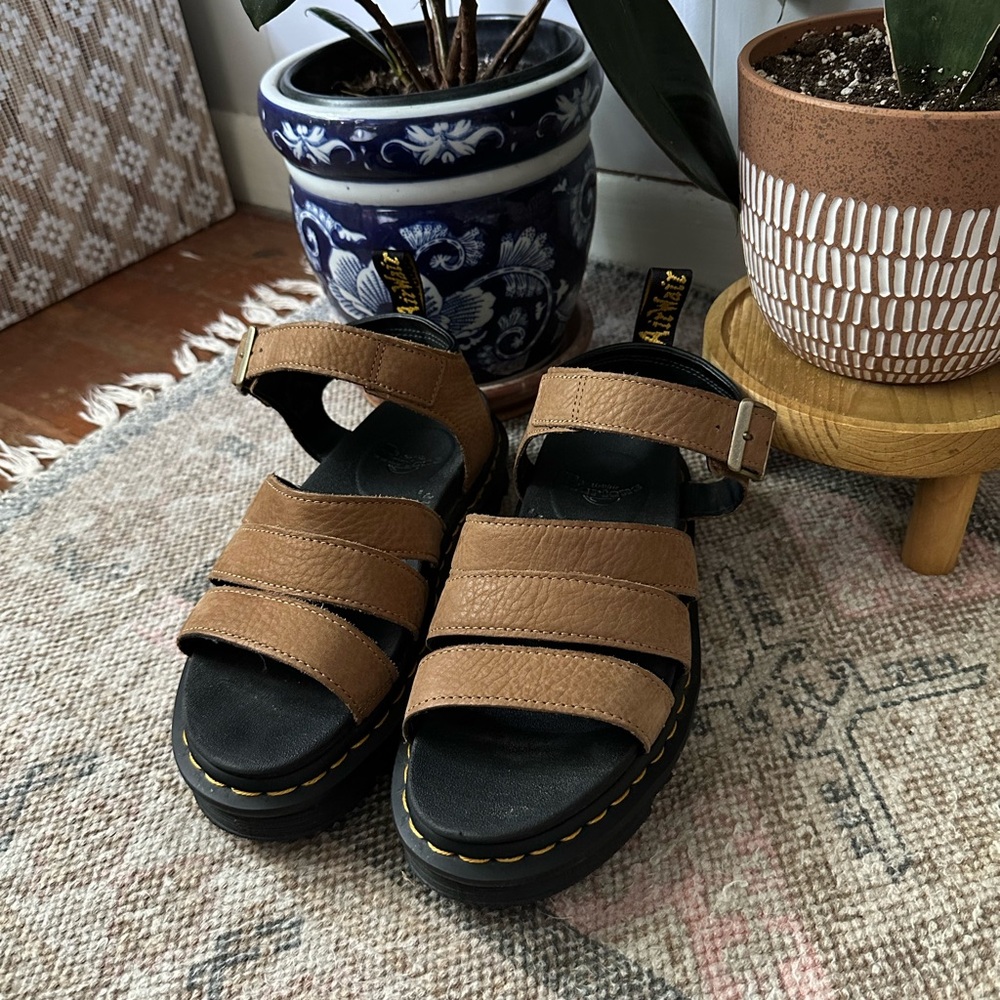 Dr. Martens Brown Platform Sandals